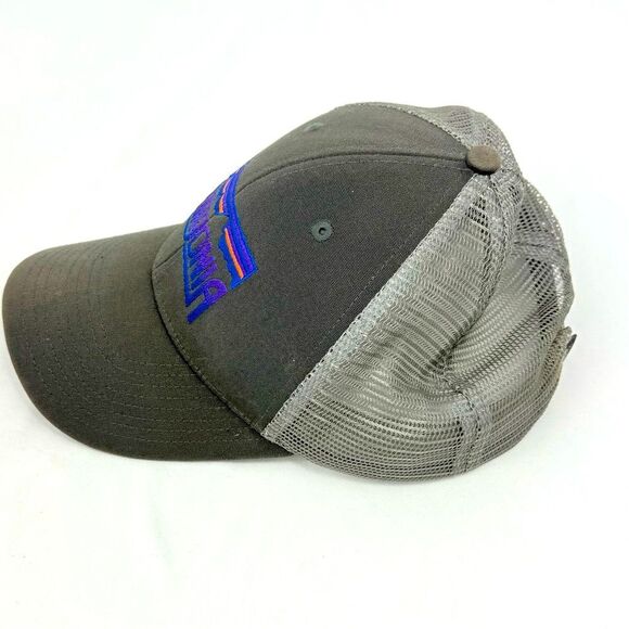 Patagonia Gray Purple Mountain Embroidered Mesh Snap Back Trucker Hat - Picture 10 of 16